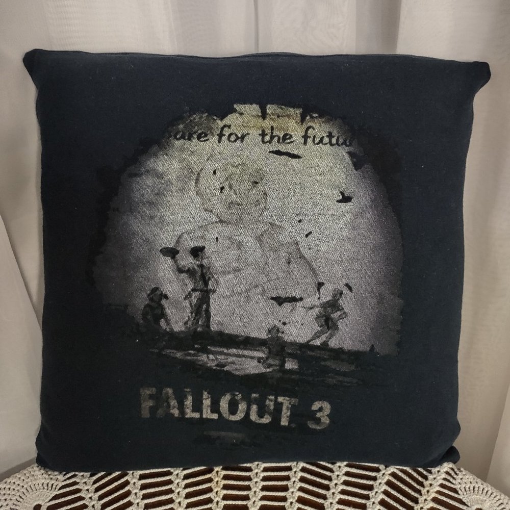 Rag Frog Revival  Throw pillow cover Up-cycled from a T-shirt size 14"x14"